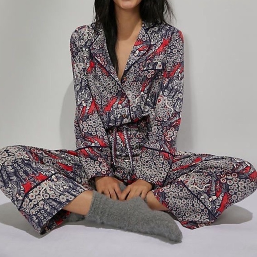 NWT Anthropologie Florence Balducci Menagerie Flannel Printed Sleep Pants - Picture 13 of 13